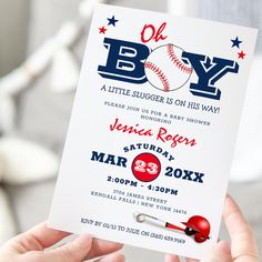 Classic Baseball Oh Boy Baby Shower Invitation Twin Boys Baby Shower, Classic Invitation, Baby Shower Templates, Christmas Baby Shower, Modern Baby Shower, Baby Shower Invites, Boy Baby Shower