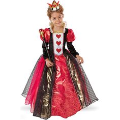 Queen of Hearts Costume for Girls Queen Of Hearts Halloween Costume, Queen Of Hearts Halloween, I Am The Queen, Be A Queen, Heart Costume, Queen Of Hearts Costume, The Queen Of Hearts, Halloween Queen, Pet Dragon