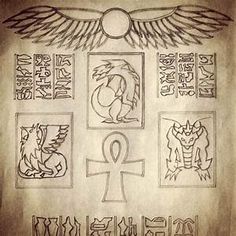 an egyptian symbol with some other symbols on it