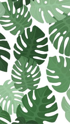 green leaves on a white background are shown in this seamless pattern, which is ideal for wallpaper or fabric