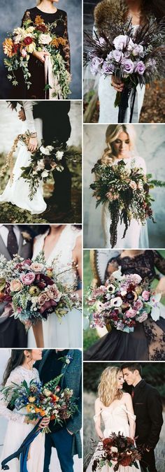 a collage of photos with flowers and foliage