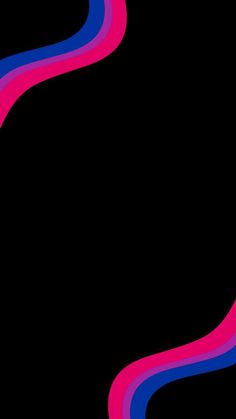 a black background with pink, blue and red curved lines on the bottom right corner