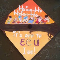 a decorated graduation cap that says it's off to ecu