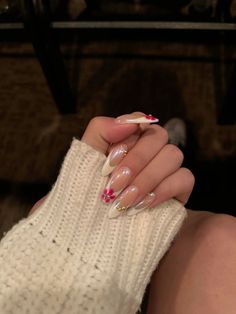 Almond Inspo Nails, Almond Medium Nails, Soft Grunge Nails, Valentine Nail, Hello Nails, Grunge Nails, Simple Acrylic Nails, French Nail Designs