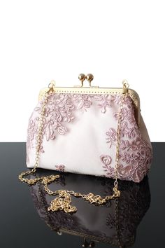 Our collection of Blush purse lace clutch and Evening bag made in France.  The evening bags are a unique piece of the Olga's Luxury Creation. They will sublimate you during your galas, parties and events. Elegance, style and originality are the key parts of these creations. The use of quality materials, advanced know-how are essential values to offer you the best creations. What are you waiting for to sublimate yourself and being original, come to discover our large collection of evening bags. I Bridesmaid Purses, Bridal Clutch Purse, Wedding Glamour, Vows Wedding, Gold Evening Bag, Rose Gold Bridesmaid, Lace Bag, Bridal Handbags, Rose Bag