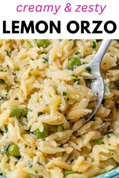 this creamy and zesty lemon orzoni salad is the perfect side dish for any meal