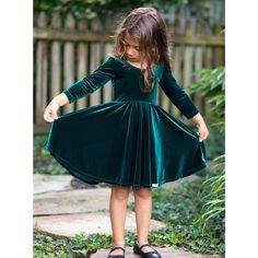 Merry Merry! Our Christmas twirly dress is perfect for family gatherings and pictures with Santa. The stretch green velvet dress has Merry embroidered on the neckline. Baby Pinafore Dress, Pictures With Santa, Girls Pinafore Dress, Emerald Velvet, Girls Pinafore, Baby Bubble Romper, Twirly Dress, Green Velvet Dress, Twirl Skirt