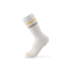 The all-purpose vintage stripe crew sock is the newest addition to Votta's line-up. An homage to the iconic 70's fashion trend, accentuate your active lifestyle with a retro striped design and vintage feels. Our careful blend of lush combed cotton, polyester, elastane, and nylon is designed to keep your feet dry, cool, and comfortable. Available in a multitude of color combinations. White Cotton Retro Socks, Retro White Cotton Socks, Retro Striped Cotton Socks, Stripe Socks, Crew Sock, Striped Socks, Saved Items, Men Shoes Size, Yellow And Brown