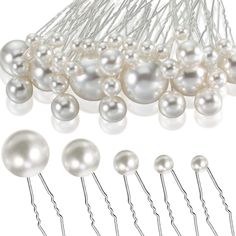 PRICES MAY VARY. Fashionable style: adopted a trendy design, the pearl head hair pins can make you look elegant, and these hair pins also match other jewelry of yours, showing your charming personality Package content: there are 40 pieces of pearl hair pins in total, which are enough for wedding brides or bridesmaids to make a beautiful hairdo that attract people around them Wide usage: the pearl hair pin can be applied to a lot of occasions such as weddings, proms and parties, and so on as a ni Pearl Hair Pin Wedding, Bridal Hair Pins Pearl, Hair Pins Wedding, Hair Pins Bridal, Bridesmaids Hair, Bridesmaid Hair Accessories, Rhinestone Hair Pin, Hair Accessories Pearl, Crystal Hair Pins