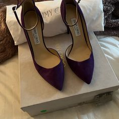 Worn Twice! Gently Used. Duster Included. Purple Suede, Color Purple, Jimmy Choo, Shoes Women Heels, Shoes Heels, Womens Sizes, Women Shoes, Heels, Purple