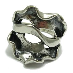 Stylish sterling silver ring, oxidized 925/1000. Stamped 925. Approximate weight 7.5 grams. Top width 2.1cm. All our jewels are made from solid sterling silver 925/1000 and are carefully crafted by hand in our family workshop. We dispatch your orders in 5 working days, worldwide and the postage is $5. We ship registered priority mail. Please allow 5-7 working days for delivery in Europe and 10-15 working days outside Europe. For any questions - please do not hesitate to contact me! Ring Size Adjuster, Handmade Sterling Silver Rings, Wax Casting, Silver Jewels, Lost Wax Casting, Handmade Rings, Lost Wax, Silver Rings Handmade, Fine Rings