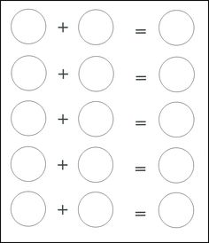 an addition worksheet with circles and crosses on the top, in black and white