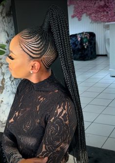 Short Hair Over 40, Free Hand Hairstyles, Hair Braid Designs, Cornrow Ponytail, Ghana Weaving