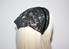 Lace kerchief, Black & Silver stardust 7.5"inch chapel little mantilla, Christian headcover, Structured hairband, adjustable, plastic free The headband measures around [22cm]  7.5"inches Extremely comfortable: this headband does not give headaches, is perfectly finished with my special technique that makes sure nothing irritate your head. Very beautiful, comfy and easy to wear all day! Professional sewing with a professional finish! * Color- Black, Silver * Materials used - Lace fabric, metal in Lace Kerchief, Christian Head Covering, Chapel Veil, Prayer Shawl, Tie Headband, Lace Hair, Turbans, Support Handmade, Velvet Ribbon