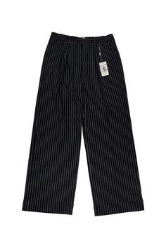 Wear these polished trousers to the office. Designed with chic pin stripes and a cuffed bottom. Style them with blazers or fitted blouses. Size 8 ( IT 44) 72% wool, 19% nylon, 7% viscose, 2% spandex Made in Italy Front button & zipper closure Side pockets 5 belt loops Cuffed bottoms Waist 31.5" Hips 40.5" Total length 45" Inseam 34.5" Grey Pinstripe Pants, Stripe Pants, Pinstripe Pants, Fitted Blouses, Pin Stripe, Armani Collezioni, Casual Style Outfits, 8 M, Second Hand