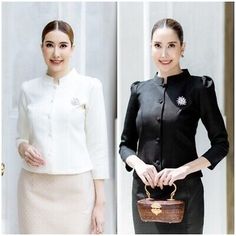 Great shopping ideas for Lady Thai Blouse Silk Shirt Elegant Women Lady Merit Event Back Zip Size34-44 , Womens Tops