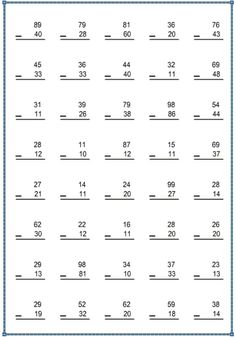 two digit numbers worksheet for the first grade students to practice their addition skills