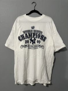 (eBay) Find many great new & used options and get the best deals for Vintage 2000s New York Yankees World Series Champions T Shirt Size XXL at the best online prices at eBay! Free shipping for many products! 2000s New York, World Tour Shirt, Subway Series, Yankees World Series, Vintage 2000s, Nice Clothes, Tour Shirt, Vintage Baseball, Birthday List