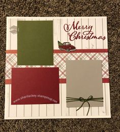 a christmas card that has been made with scrap paper and some colored papers on it