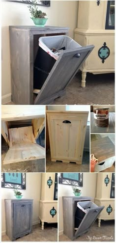 several pictures of different types of furniture in various stages of being assembled and put together