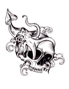 a skull with an elephant's head on it