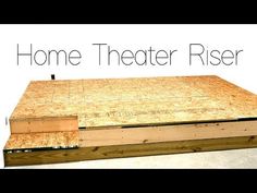 an image of a wooden box with the words home theater riser on it's side