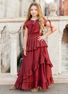 Comfortable and stylish, make a gleaming statement in this stunning ruffled dress that can easily... Fashionable Dresses, Baby Dress Design, Kids Fashion Clothes, Ruffled Dress, Frocks For Girls, Kids Corner