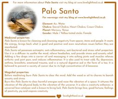 Information about Palo Santo's healing and magickal properties Palo Santo Magical Properties, What Is Palo Santo, Paulo Santo Smudging, White Sage Magical Properties, Sandlewood Incense Meaning, Sandalwood Magical Properties, Pablo Santo Wood Benefits, Vanilla Magical Properties, Palo Santo Smudging Prayer