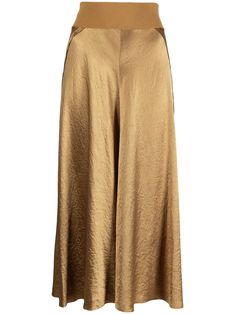 gold-tone pleat detailing high waist ribbed trim raw edge mid-length Raw Edge, Mid Length, Pleated Skirt, High Waist, High Waisted, Trim, Skirt, Gold, Clothes