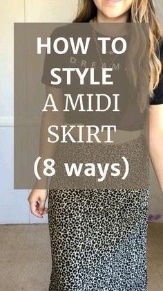 Ways To Wear Midi Skirt, Tops For Midi Skirts, Styling Floral Midi Skirt, Womens Skirts Midi, Shoes For Skirts Casual, Black Print Skirt Outfit, How To Wear A Midi Skirt In Winter, How To Style High Waisted Skirt, Teacher Midi Skirt Work Outfits