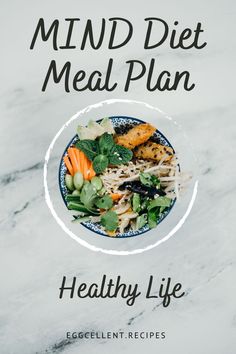 the mind diet meal plan is shown on a plate