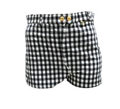 A cute pair of gingham hot pants by Gucci, thought to be 1990s vintage, in black and white check cotton with stretch. They have a high waist, with logo popper fastenings at front zip, and zipped change pocket. Material: 95% cotton 5% spandex Size: Vintage EU46. Est UK10 Measurements (laid flat): Waist: 74cm Hips: 90cm Length: 31cm Condition: Excellent Chic Short Gucci Bottoms, Chic Gucci Short Bottoms, Spring Gucci Short Bottoms, Gucci Spring Short Bottoms, Vintage Gingham, Gucci Vintage, Vintage Gucci, Modern Vintage, Short Outfits