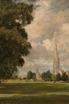 By the British artist John Constable, this romanticism art piece is a part of the 
Andrew W. Mellon Collection and was created in 1820. John Constable, Salisbury Cathedral, Arte Van Gogh, Outdoor Signage, National Gallery Of Art, Forest Art, Gandalf, Romantic Art, Vintage Art Prints