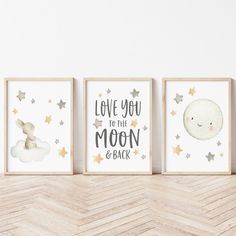 Moon And Stars Nursery Decor | I Love You To The Moon And Back Wall Art | Ollie + Hank Moon And Stars Nursery, Moon Stars Nursery, Star Themed Nursery, Sky Nursery, Stars Nursery, Stars Nursery Decor, Baby Room Themes, Moon Nursery