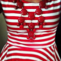 Red Striped Dress, Bubble Necklaces, Passion For Fashion, Lady In Red, Dress To Impress, Style Me, Red And White, Summer Fashion