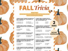 the fall trivia with pumpkins on it