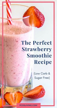 Sugar Free Smoothies, Strawberry Smoothie Recipe, Low Carb Smoothie Recipes, Free Smoothie Recipes, Easy Low Carb Snacks, Healthy Low Carb Snacks, Resep Smoothie, Smoothie Fruit, Smoothie Recipes Strawberry