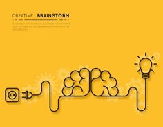 an image of a light bulb and some electrical wires on a yellow background with the words creative