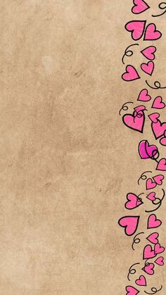 an abstract background with pink hearts on brown paper