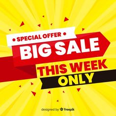 a big sale sign with the words, special offer this week only on yellow rays