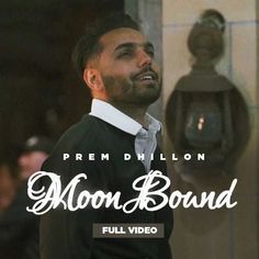 a man standing in front of a wall with the words moon bound written on it