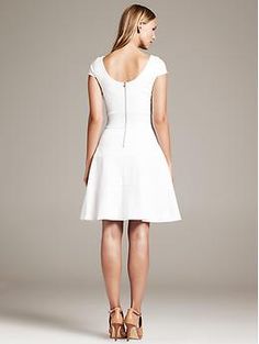 Seamed Fit-and-Flare Dress | Banana Republic White Fit And Flare Dress, Easter Dresses For Toddlers, Easter Dress, White Shirt Dress, Banana Republic Dress, Flared Skirt, Dress With Pockets, Work Fashion, Fit And Flare Dress