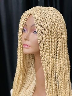 Handmade Braided Wigs - READY TO SHIP TODAY!!! | eBay Braids On Wig, Watermelon Braids, Micro Twists, Braided Wigs, Braids With Extensions, Braided Wig, Side Braid, Braids Wig, Hair Quality