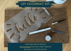 the diy doormat kit is ready to be used for painting and decorating