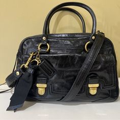 Coach Poppy Black Calfskin Leather Pushlock Satchel Shoulder Bag Purse Msrp $498 Good Condition Black Leather Satchel, Coach Poppy, Bags Coach, Coach Shoulder Bag, Leather Satchel, Coach Bags, Calf Skin, Poppies, Shoulder Bags