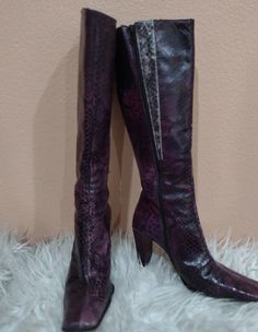 *Available Here Is A Gorgeous Pair Of Charles David Purple Boots Sz 8 These Fun Boots Are From My Glory Days Worn A Few Times They Are In Nice Vintage Condition Thanx For Looking Fitted Purple Boots With Pointed Toe, Purple Fitted Pointed Toe Boots, Trendy Purple Ankle-high Boots, Purple Knee-high Party Boots, Fun Boots, Purple Leather Ankle-high Boots, Purple Boots, Shoes Purple, Charles David