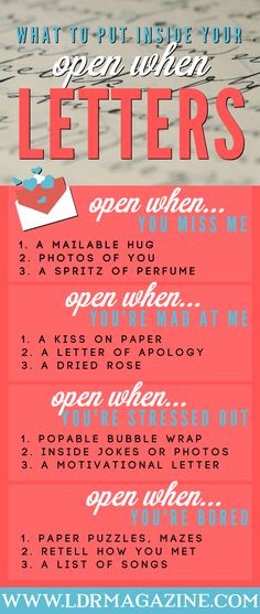 a poster with the words what to put inside your open letter