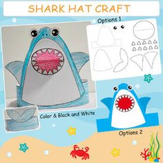 the shark craft is made with construction paper