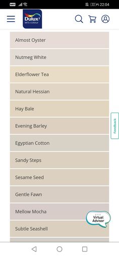 an iphone screen showing the different types of teas