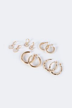 Hoop Earring Pack – edikted Earring Pack, Heart Print, Gold Tone Metal, Gold Earrings, Gold Rings, Gold Bracelet, Gold Tones, Hoop Earrings, Soap